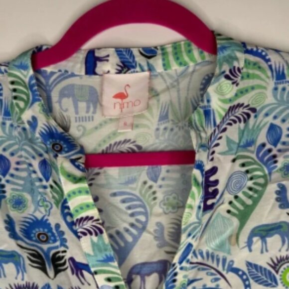 Nimo With Love Cotton Print Kaftan Midi Dress with Tassel - Picture 6 of 6